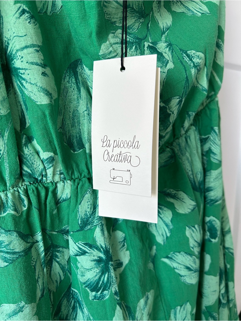 NWT - La Piccola Creativa Cotton Floral One-Shoulder Midi Dress, Made in Italy - Picture 3 of 9